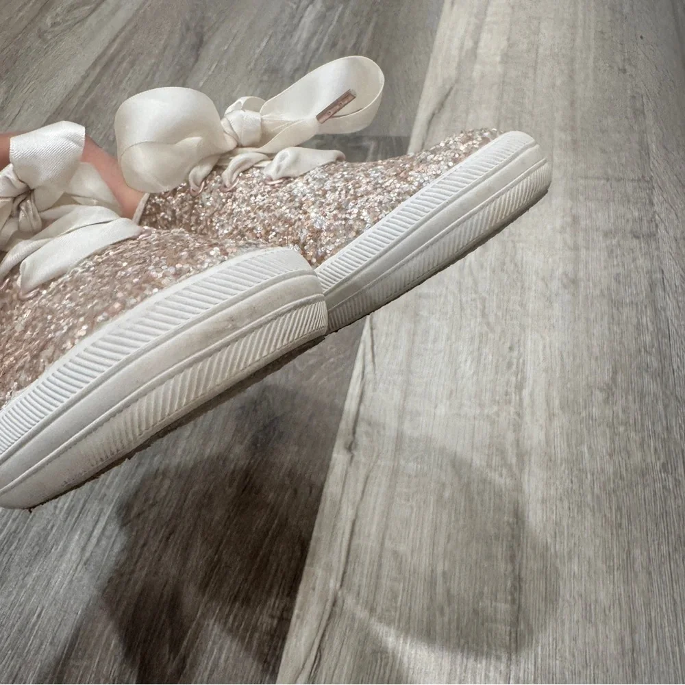 Kate Spade Keds Glitter Sneakers 6 Pink Bridal Wedding Bridesmaid Valentines